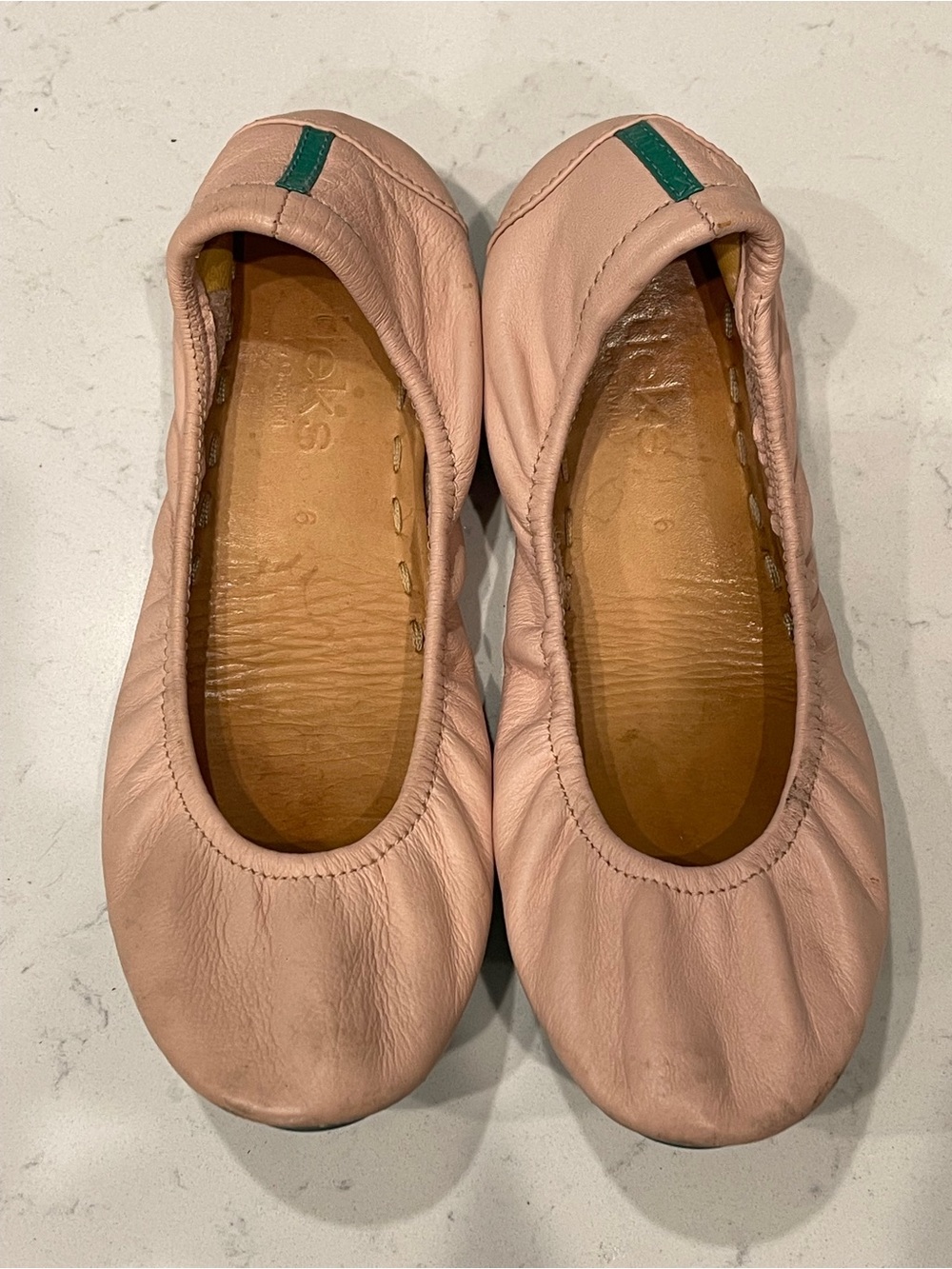 TIEKS Women’s Ballet Flat - Blush Pink Leather 6